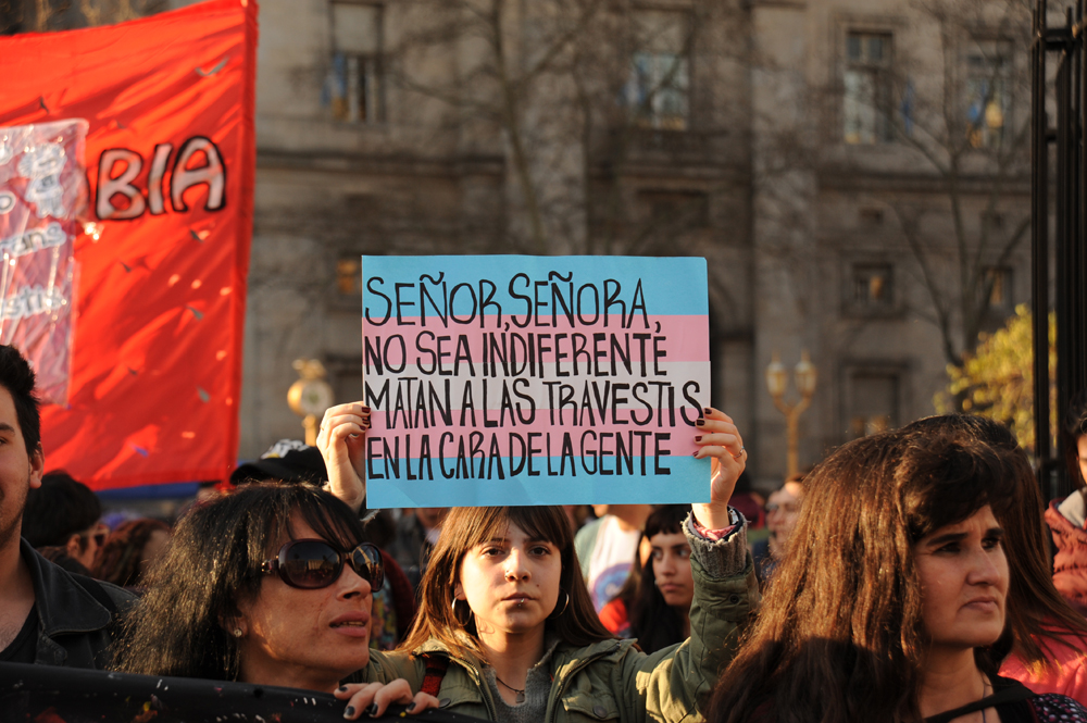 Basta de Travesticidios, marcha en Plaza de Mayo