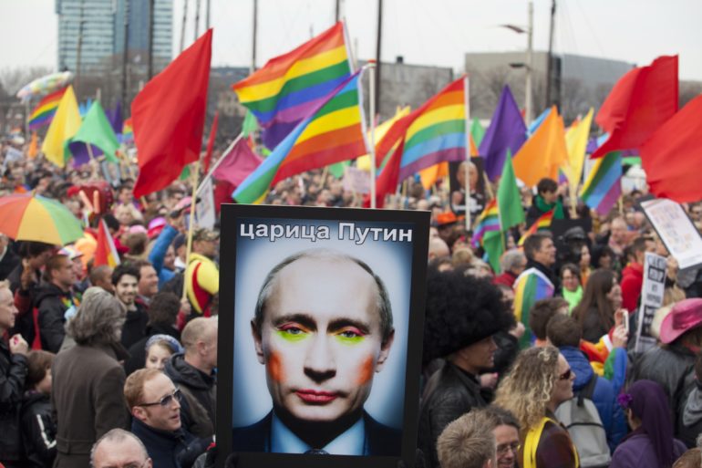 Propaganda LGBT+ contra Putin